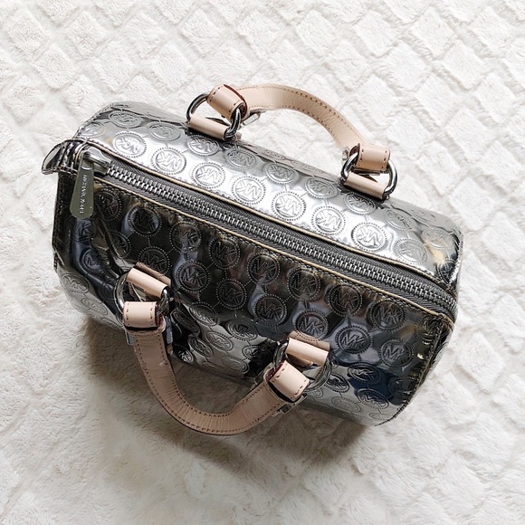 MICHAEL KORS Grayson Metallic Monogram Satchel - Picture 2 of 8